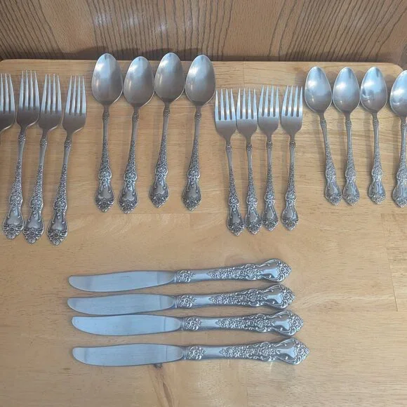 International LA FRANCE Decorator Stainless Silverware Flatware Dinner-20 Piece - Picture 1 of 8